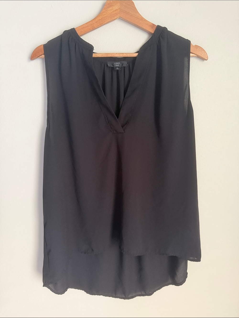 J. Crew Black V-Neck Layered-Hem Sleeveless Camisole